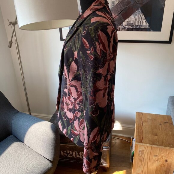 Mos Mosh Blake Flowered Jacquard Blazer Jacket Single Button s40 - Picture 5 of 10